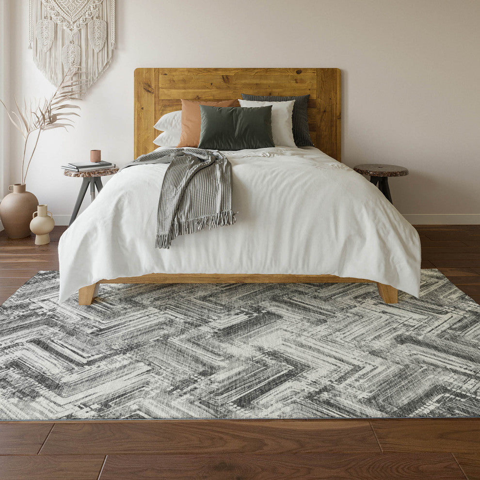 Premium Machine Washable Mayfield AMF630 Gray 3' x 5' Rug