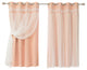 Lace Overlay Blackout Curtains, Indie Pink, 63"