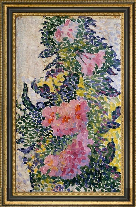 Henri Edmond Cross Flowers Framed Premium Canvas Print, 16"x24"