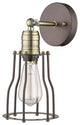 CHARLES Industrial-style 1 Light Rubbed Bronze Wall Sconce 6inches Wide