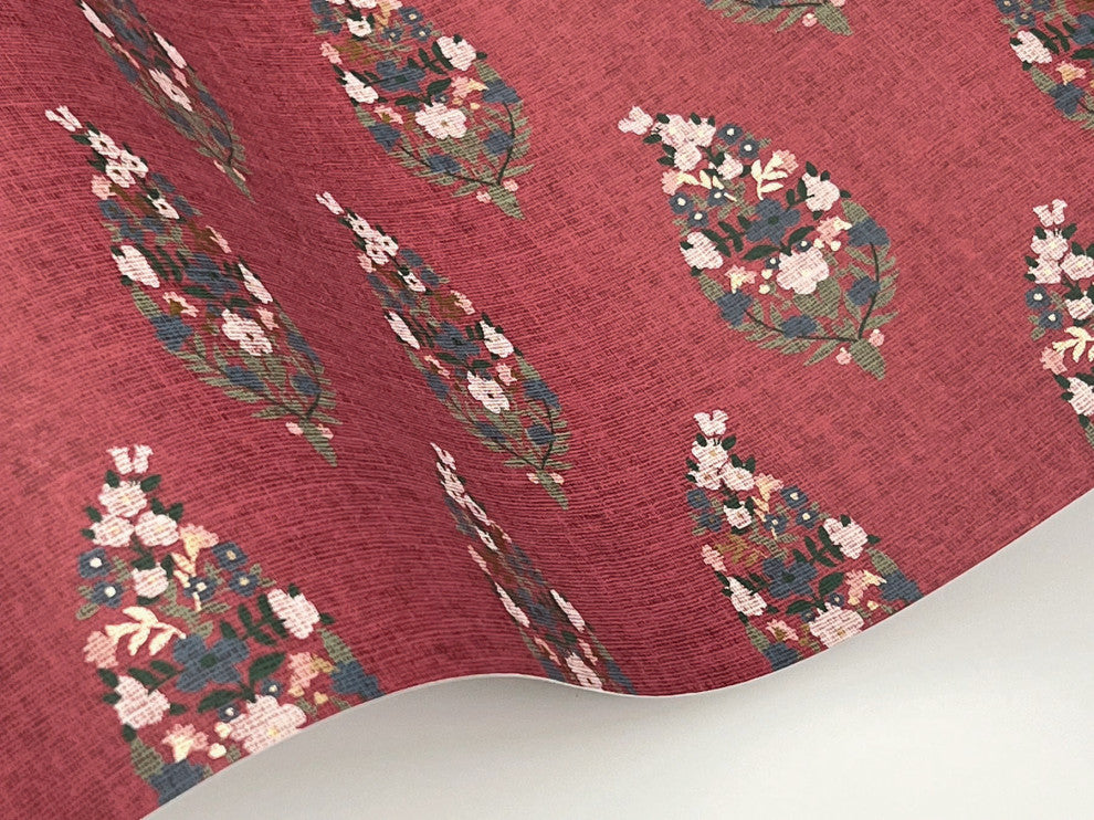 Paisley Burgundy Wallpaper