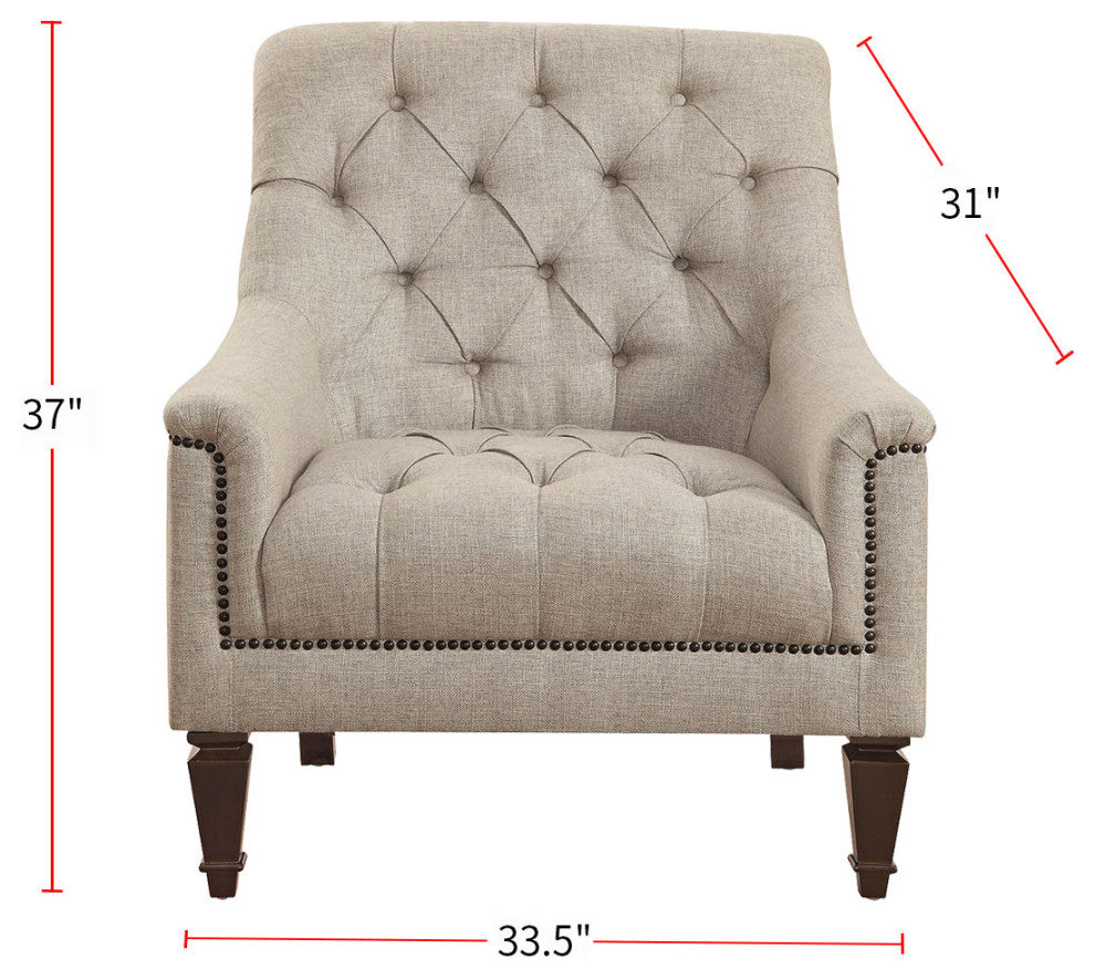 Sloped Arm Upholstered Chair, Gray