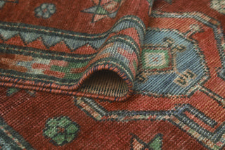 Vintage Distressed Husniye Burgundy/Rust Runner, 4'3 x 9'0