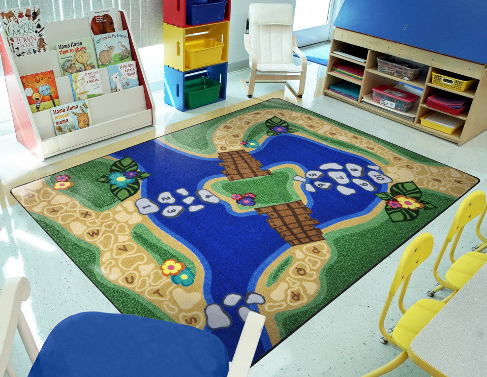 Kid Essentials Rug, Alphabet Trail, 5'4"x7'8"