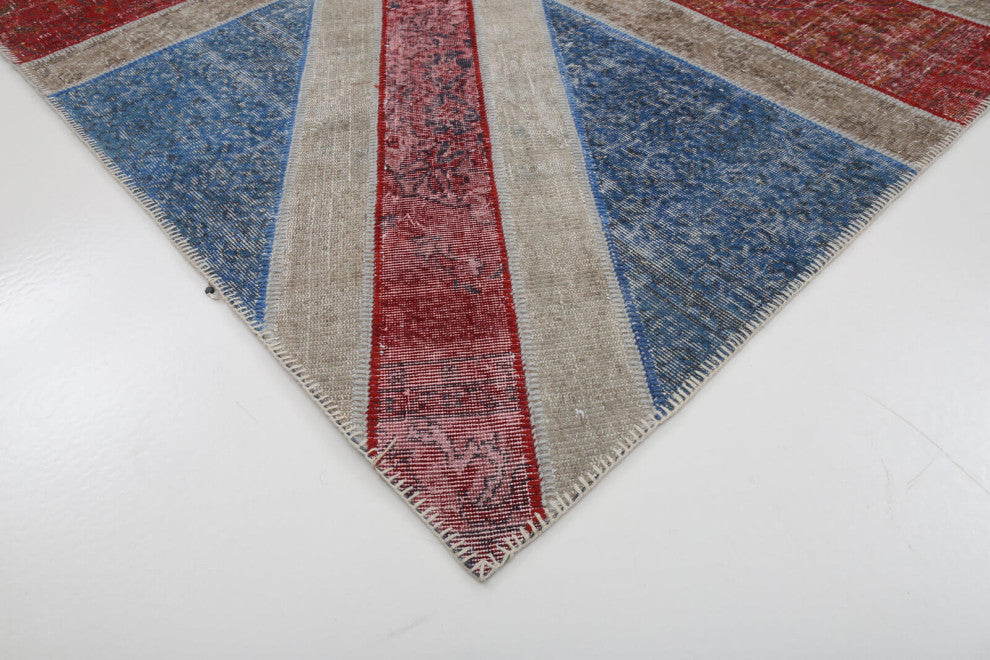 Rug N Carpet - Handmade Oriental 8' 2'' x 10' 1'' Flag Patchwork Rug