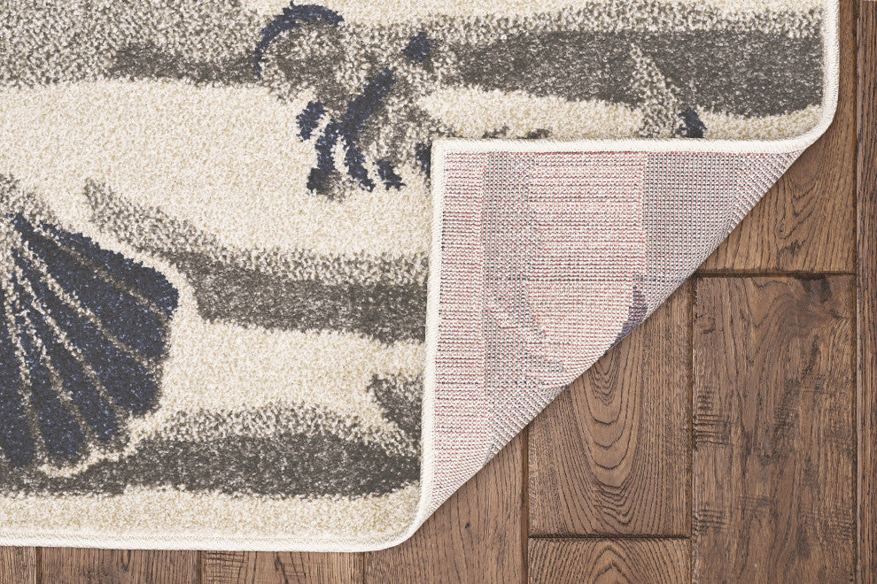 Lucia Ivory Seashore Indoor/Outdoor Accent Rug, Ivory, 7'7" X 10'10"