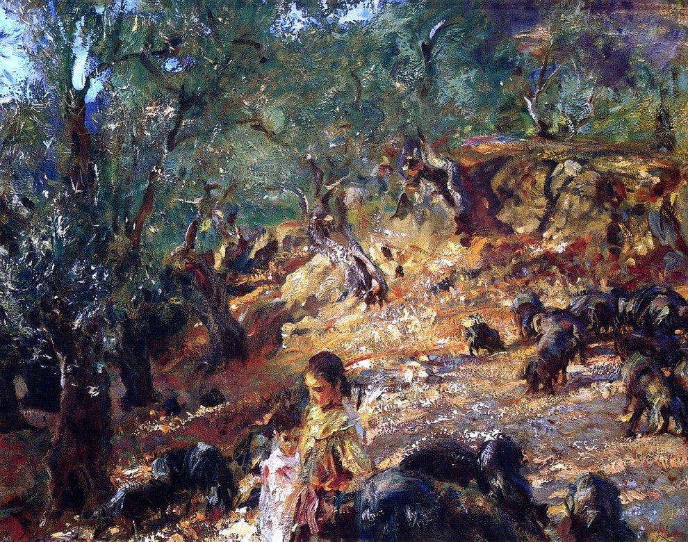 John Singer Sargent Ilex Wood at Majorca with Blue Pigs Gallery Wrapped Canvas