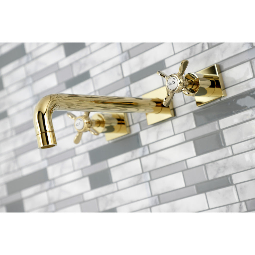 KS6022BEX Wall Mount Tub Faucet, Polished Brass