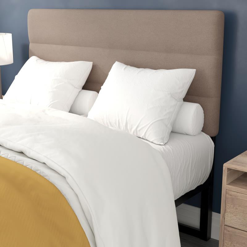 Paxton Stitched Upholstered Adjustable Height Headboard, Taupe, Full