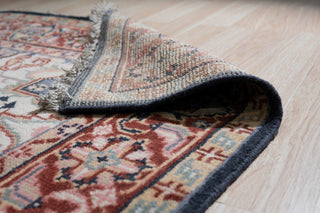 EORC Navy Hand Knotted Wool Heriz Weave Rug, 2'6x8'