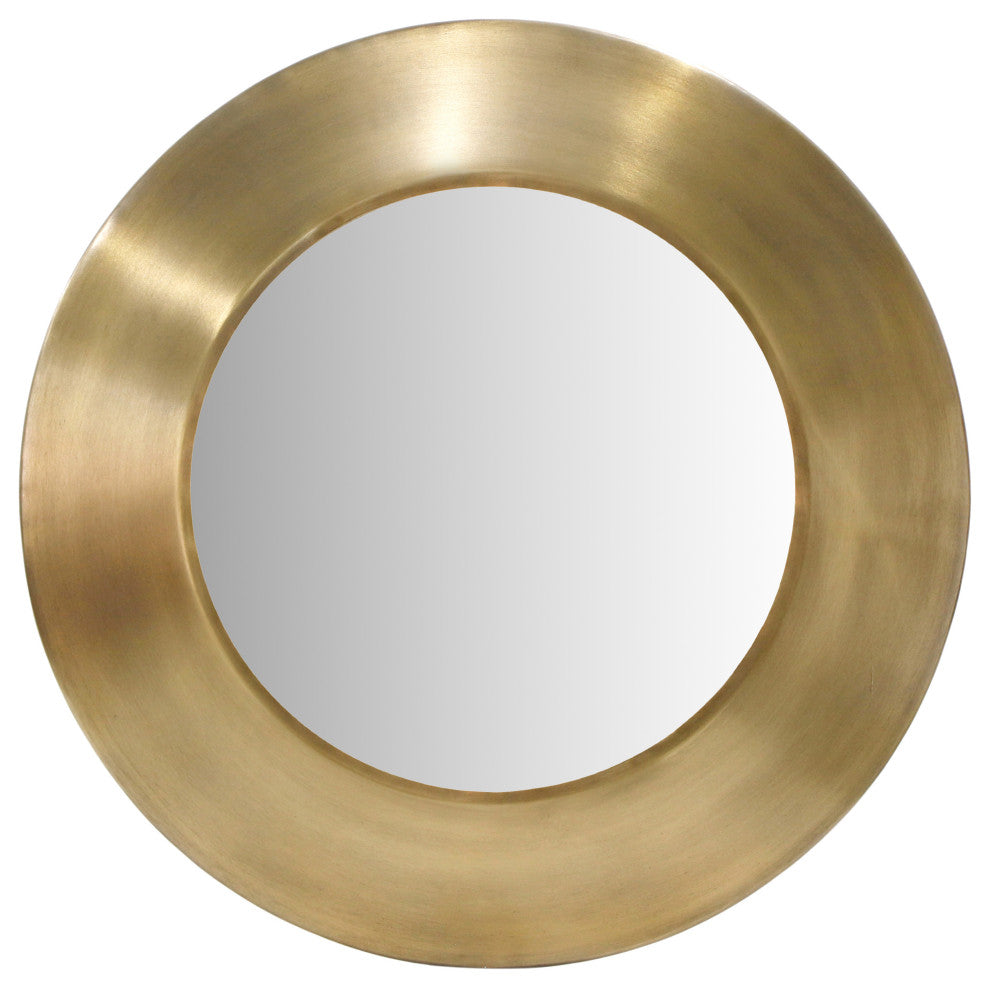 Sphere Iron Frame Mirror, Gold, 30" W x 2" D x 30" H