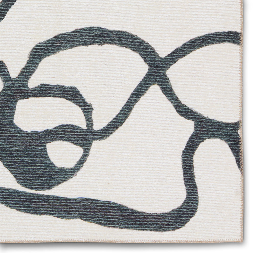 Cosme Powerloomed Indoor Abstract White/Gray Area Rug 4'2"X6'