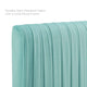 Platform Bed Frame, Queen Size, Velvet, Blue, Modern Contemporary, Bedroom
