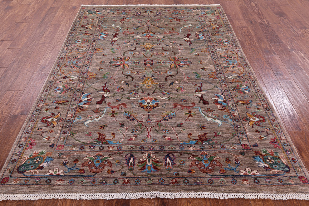 5' 8" X 7' 6" Persian Tabriz Hand Knotted Wool Rug Q11276