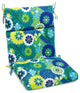 22"X45" Patterned Outdoor Squared Seat/ Back Chair Cushion, Luxury Azure
