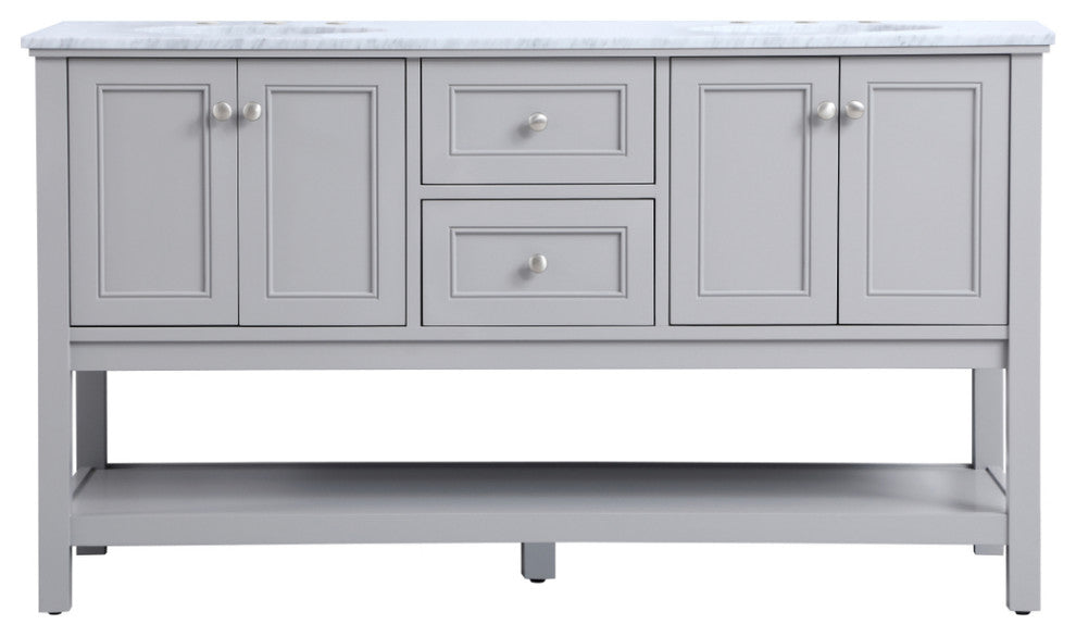 Home Living 60" Double Sink Bathroom Vanity Set, Gray