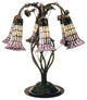 19 High Pink/White Pond Lily Stained Glass 6 Light Table Lamp