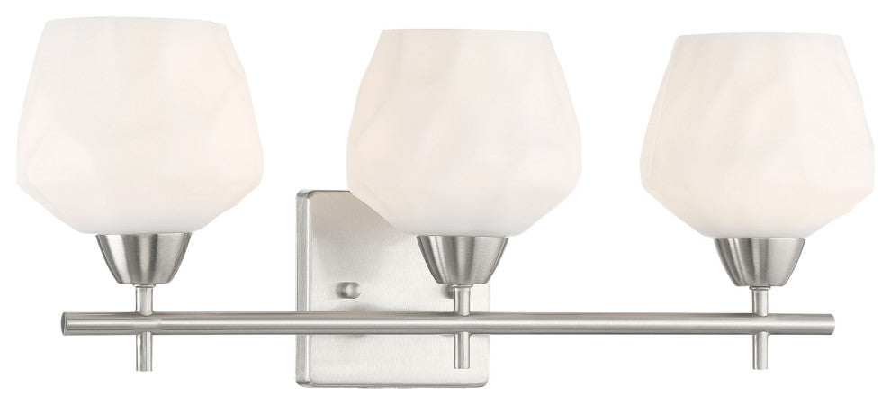 Minka Lavery Camrin 3-Light Bathroom Vanity, Brushed Nickel