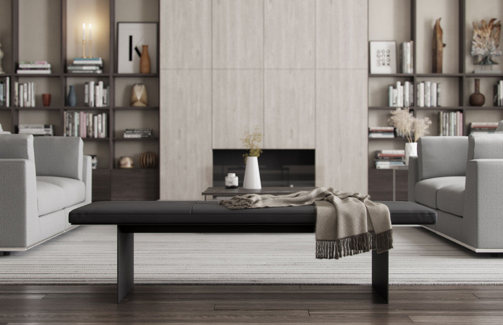 Chambers Bench, Graphite Leather