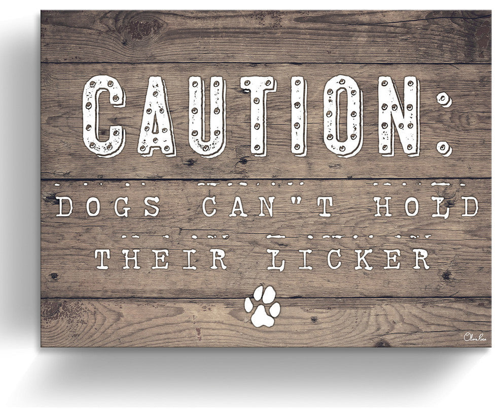 Ready2HangArt 'Caution-Dog' Wrapped Canvas Pet Wall Art, 30"x40"