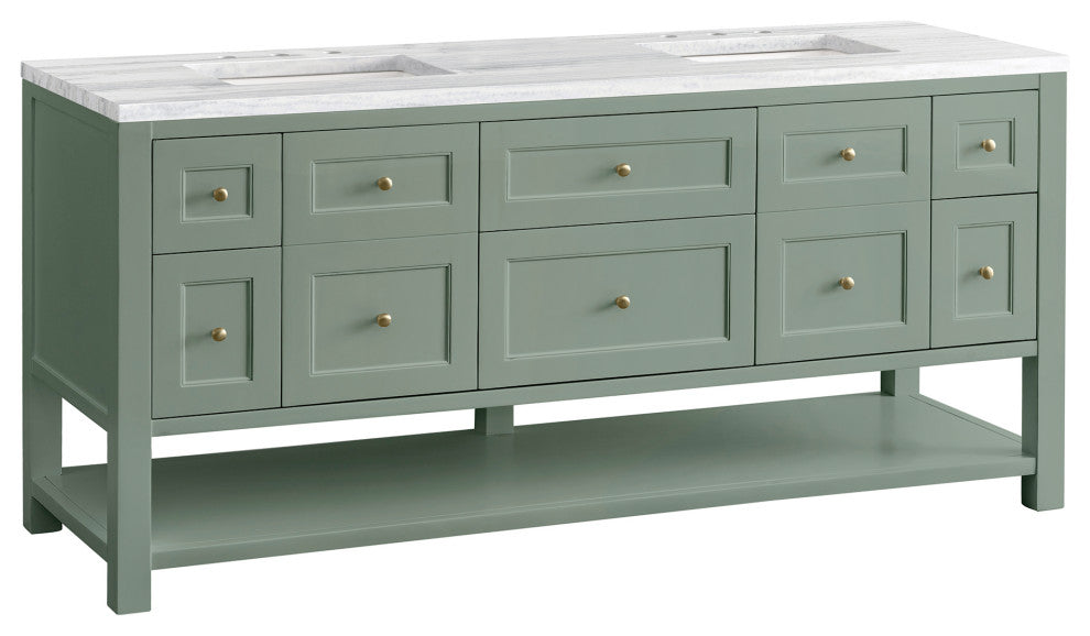 Breckenridge 72" Double Vanity, Smokey Celadon, 3CM Arctic Fall Top