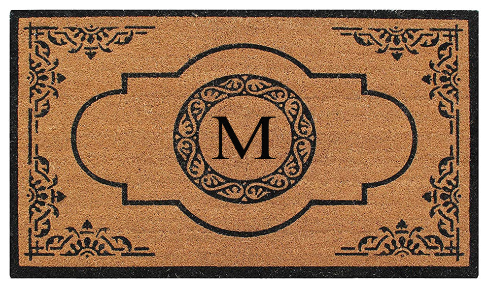 Abrilina Heavy Weight Outdoor Entryway Monogrammed Double Doormat 36"X72", M