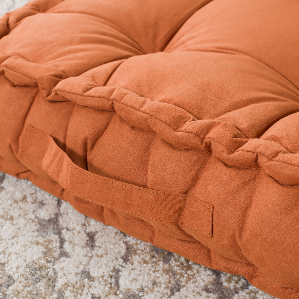 Safavieh Gardenia Floor Pillow, Rust, 18"x18"