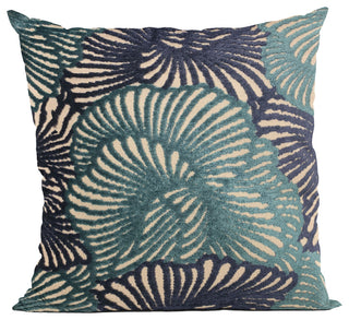Plutus Blue Plush Damask Luxury Throw Pillow, 26"x26"