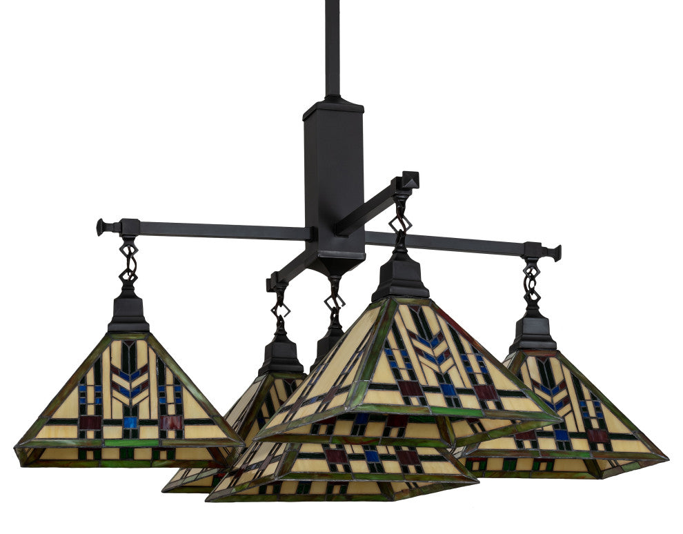 38" Square Prairie Wheat 5 Light Chandelier