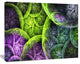 Green Pink Colorful Clouds, Oversized Abstract Canvas Art Print, 60x40