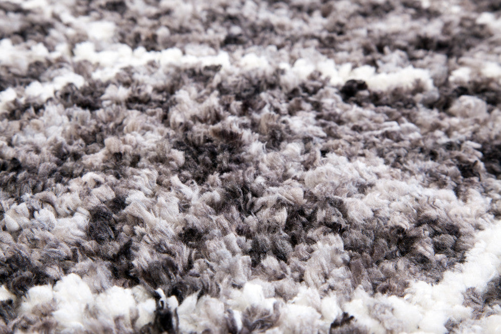 Oasis Cosima Dark Gray and White Polyester Area Rug