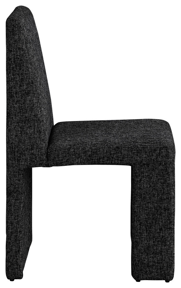 Benson Upholstered Dining Chair, Black, Linen Texured Fabric