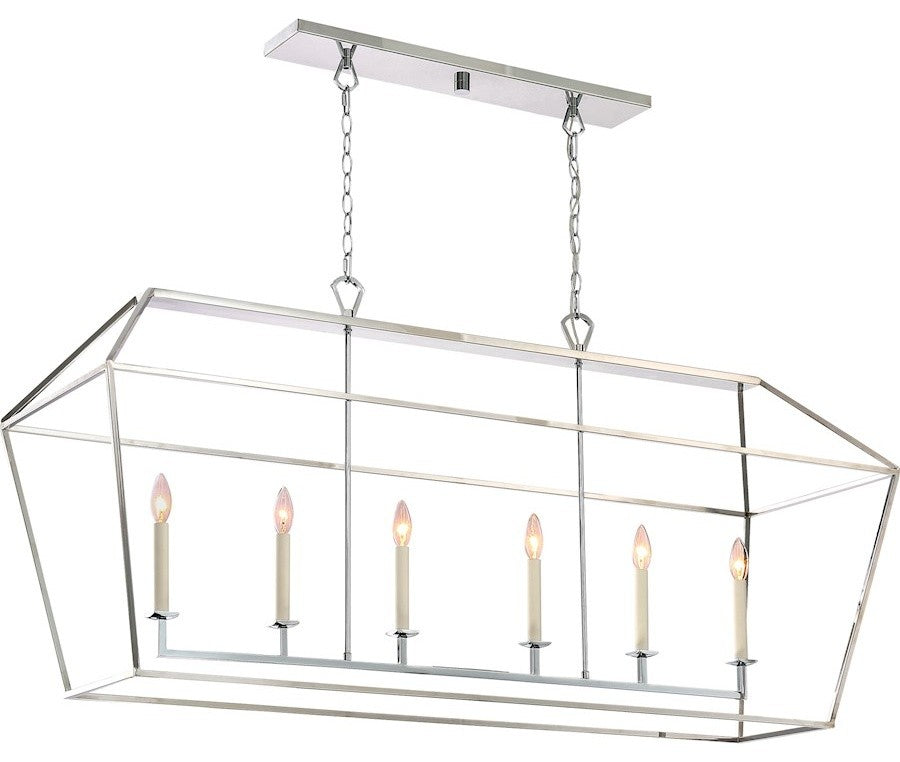 Quoizel AVY654PK Six Light Island Chandelier Aviary Polished Nickel