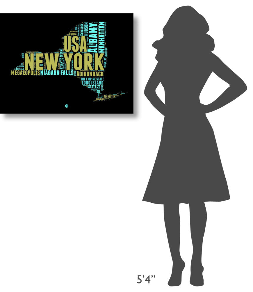 "New York Word Cloud 1" Fine Art Print