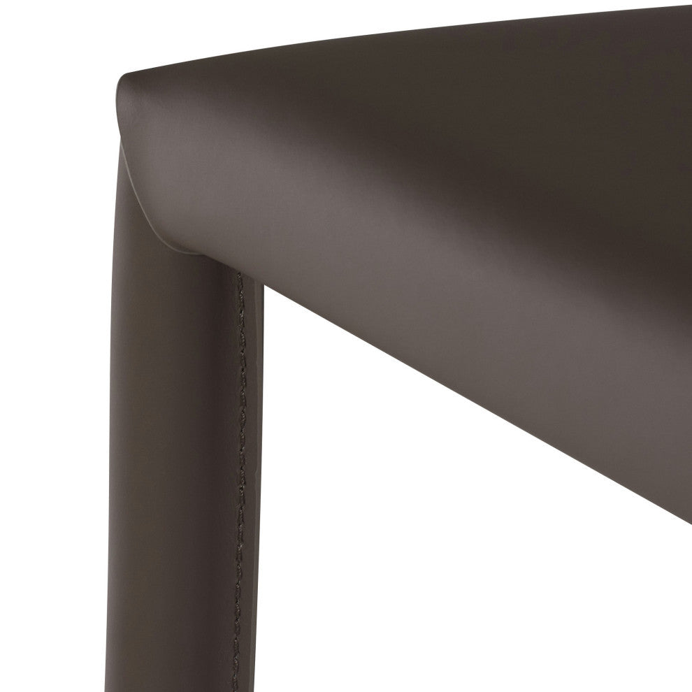 Wayne Bar Stool, Modern Leather Barstool Mink