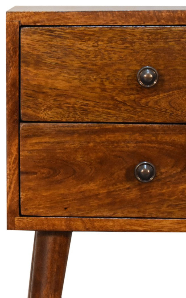 Mini 2 Drawer Chestnut Nightstand