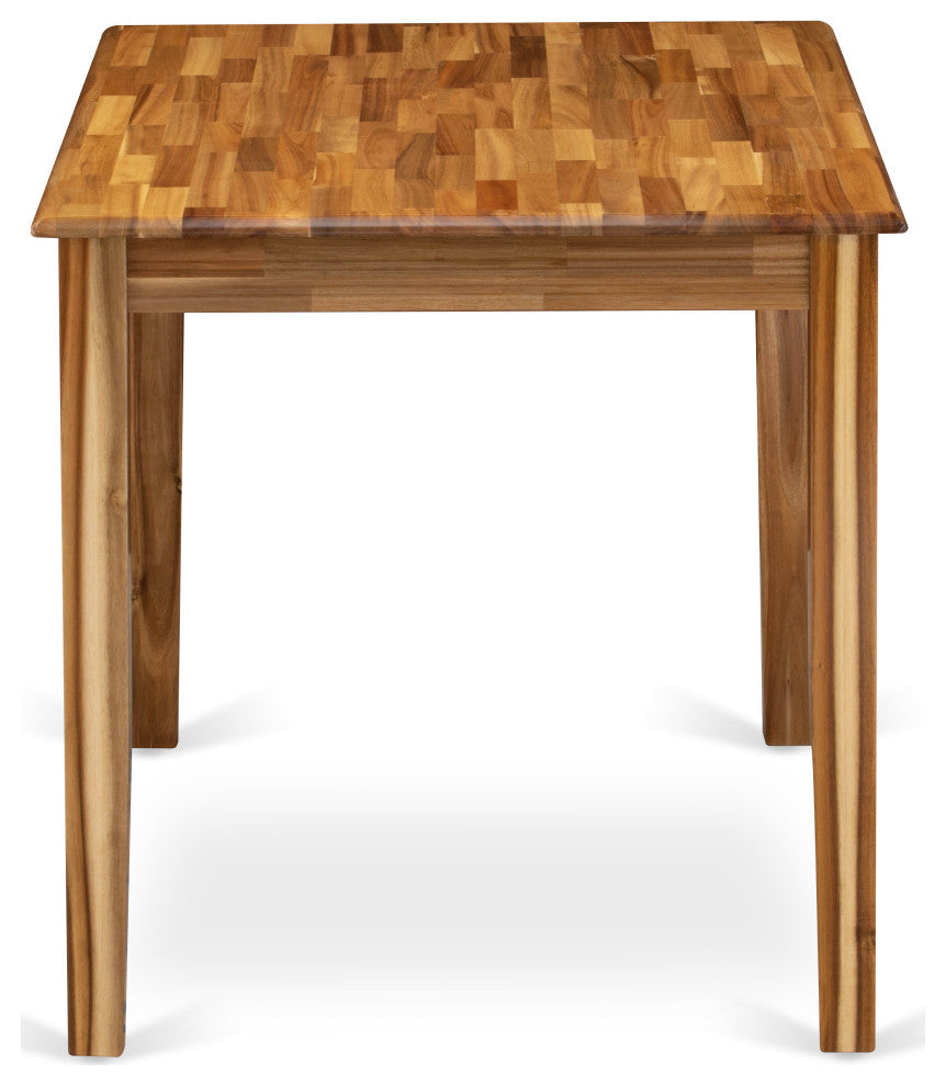 Wooden Dining Table Natural Top Surface, Asian Wood Table 4 Legs Natural Finish