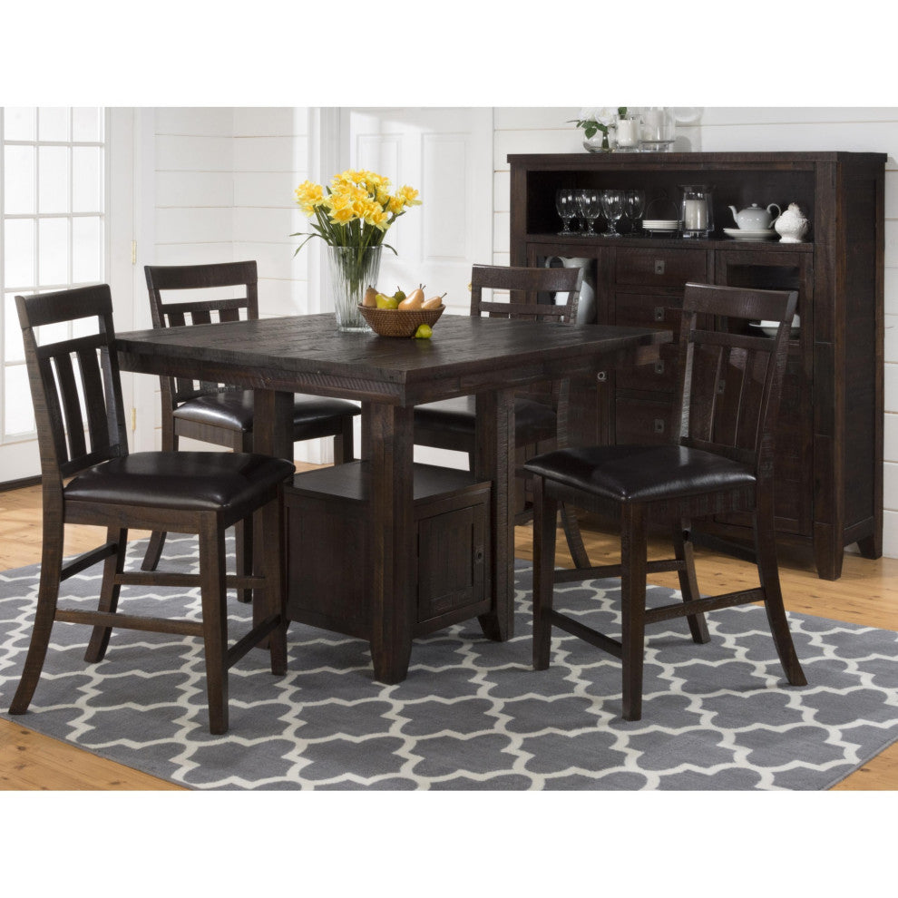Jofran Kona Grove Square Counter Height Dining Table in Chocolate (Set of 2)