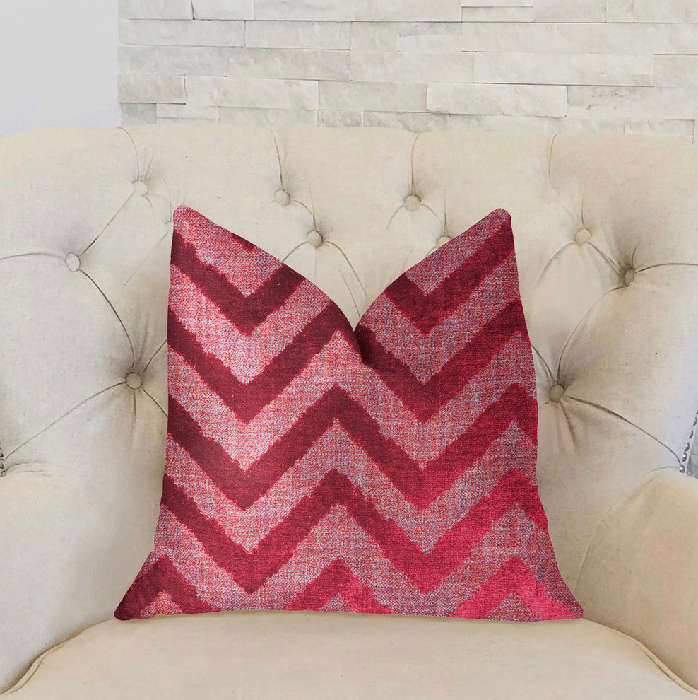 Valentina Red Luxury Throw Pillow, 24"x24"