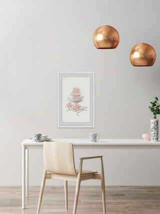 "Fancy Pink Cupcake" Framed Painting Print, 16"x24"