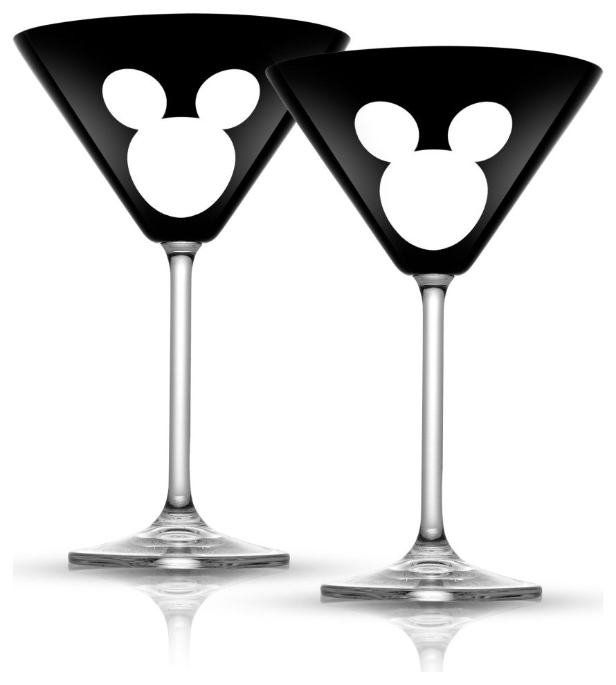 Disney Luxury Mickey Mouse Crystal Martini Glass 10 oz Set of 2