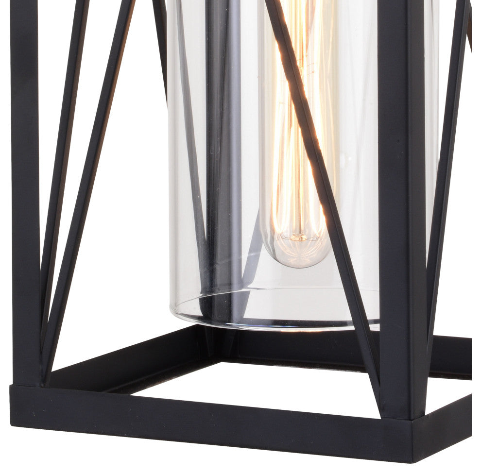 Evanston 7" Outdoor Wall Light Matte Black and Light Gold