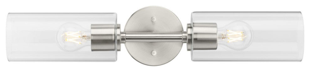 Cofield Collection 2-Light Brushed Nickel Transitional Wall Sconce Vanity Light