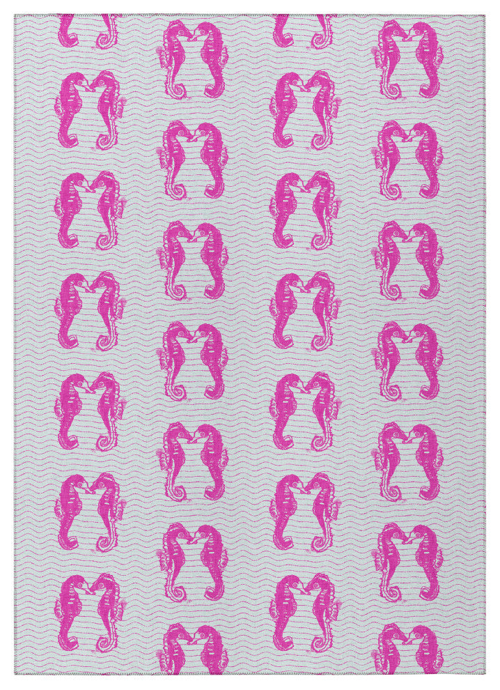 Indoor/Outdoor Seabreeze SZ15 Flamingo Machine Washable 5' x 7'6" Rug