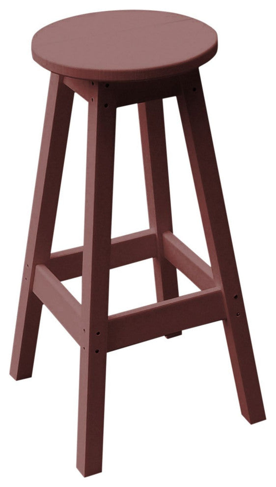 Poly Lumber Bar Stool, Cherrywood, Bar Height, Round