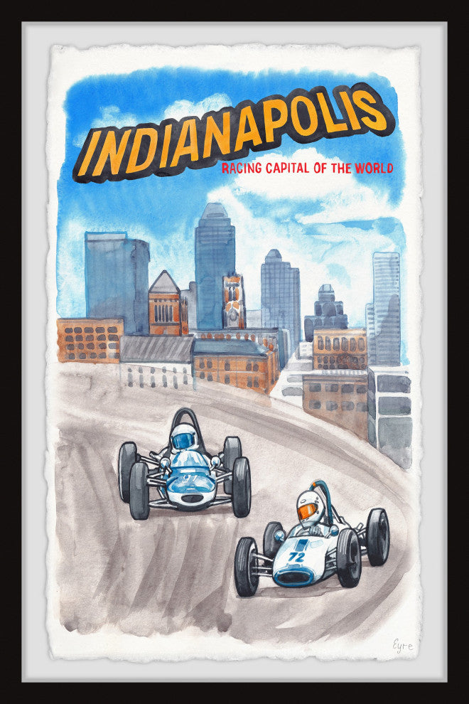 "Indianapolis Racing" Framed Painting Print, 20x30