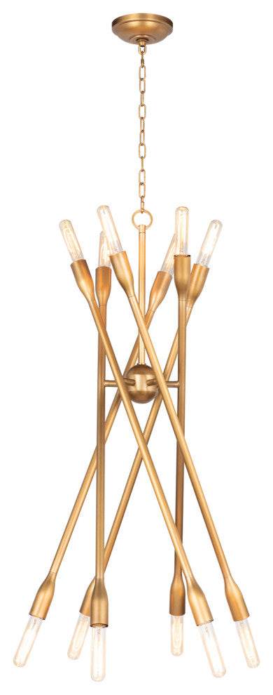 Regina Andrew Cobra Chandelier Large, Natural Brass, Brass