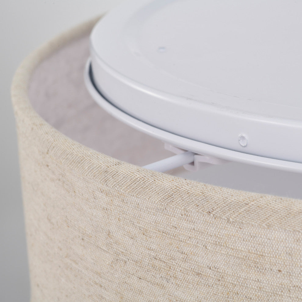 Nuvo 1-Light 15" LED Beige Fabric Flush Mount