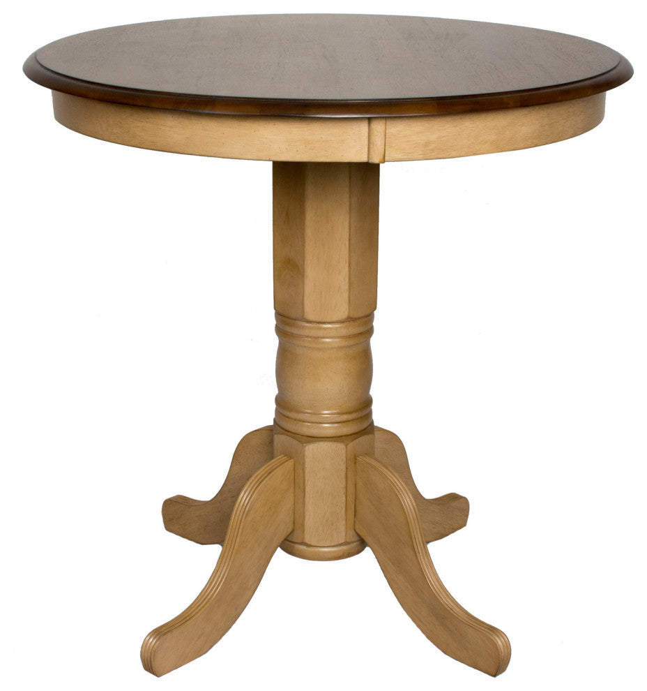 3 Piece 36" Round Pub Table Set withStools Counter Height Dining Seats 4