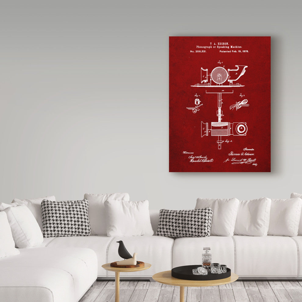 "T A Edison Phonograph" by Cole Borders, Canvas Art, 47"x35"